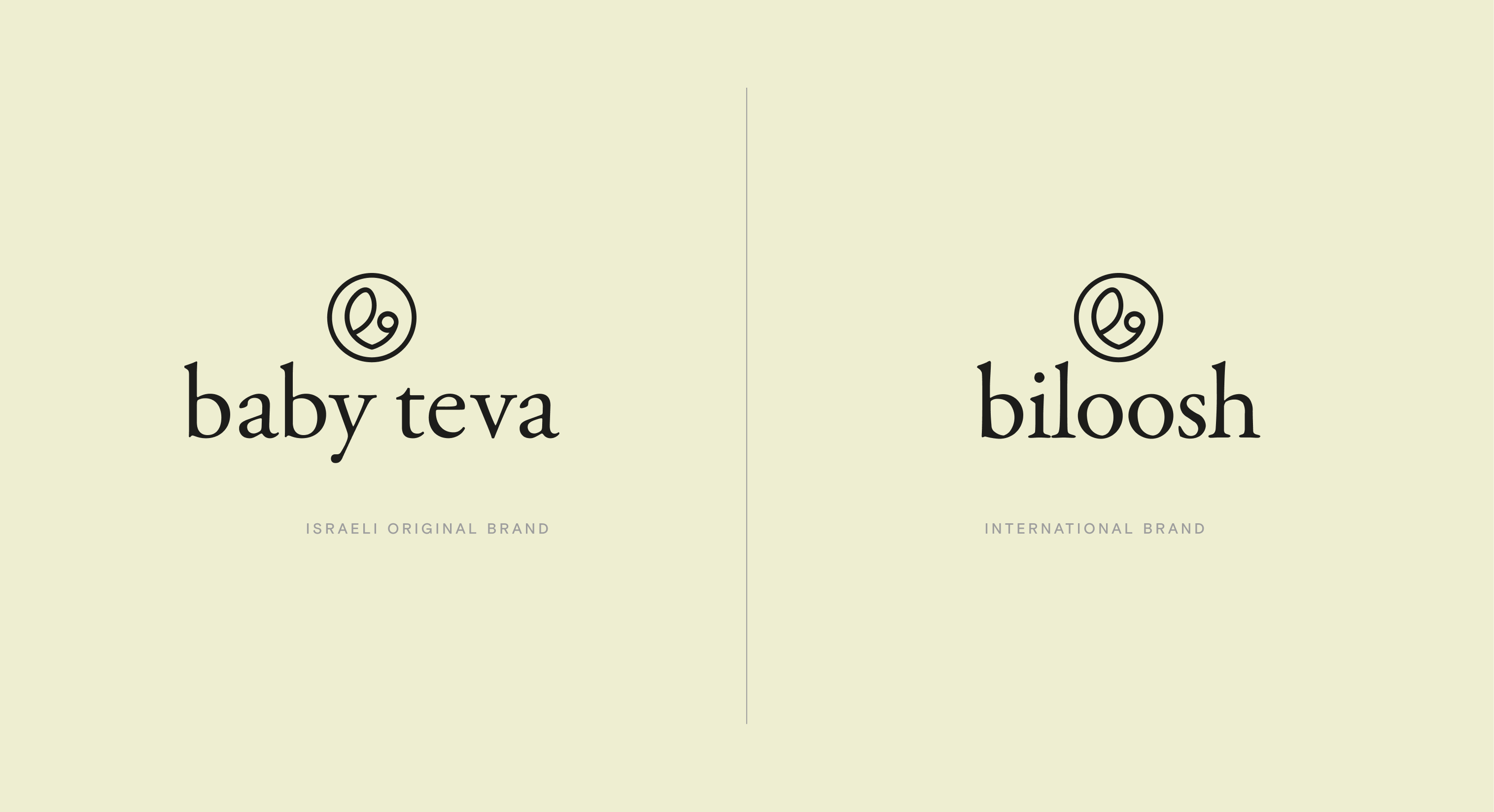 baby teva and biloosh: sister brand logos, Israeli original and international